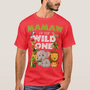 Camiseta Mamaw of the Wild One Zoo Birthday Safari Jungle A