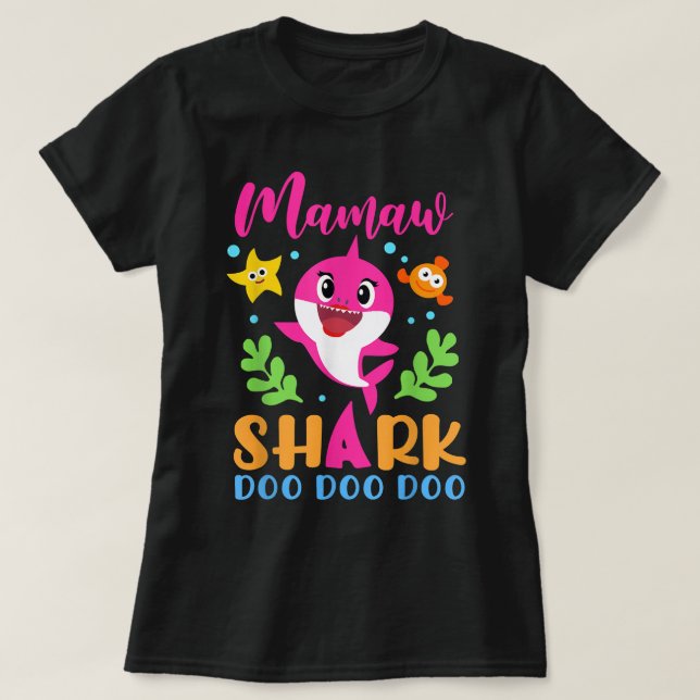 Camiseta Mamaw Shark Mamaw Tiburón: Día de la Madre (Diseño del anverso)