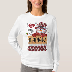 Camiseta mamaw Snowman me encanta ser Navidades de mamaw di
