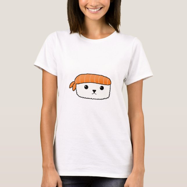 Camiseta Mamesushi - diseño lindo del sushi - café de (Anverso)