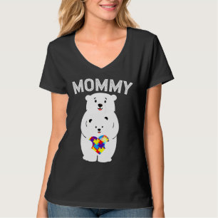 Camiseta Mami Bear Autismo Conciencia Rompecabezas Familia