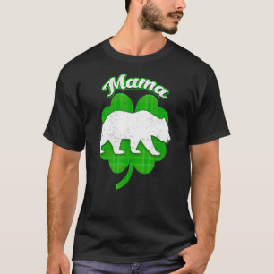 Camiseta Mami Bear Clover Irlandés Lucky Funny Pareándose S