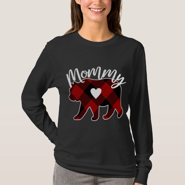 Camiseta Mami Bear Navidades Búfalo Tapado Blanco Rojo Y B (Anverso)