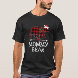 Camiseta Mami Bear Navidades Pajama Red Plaid Buffalo Fami