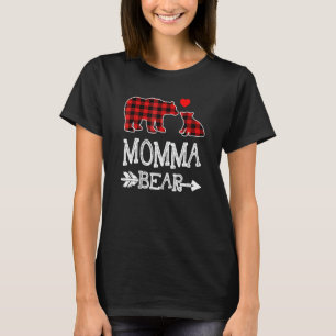 Camiseta Mami Bear Rojo Búfalo Tocado Abuela Oso Pajama
