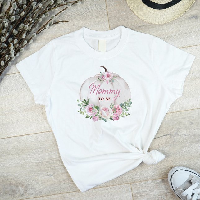 Camiseta Mami De Calabaza Floral Rosa Rubor Para Ser (Subido por el creador)
