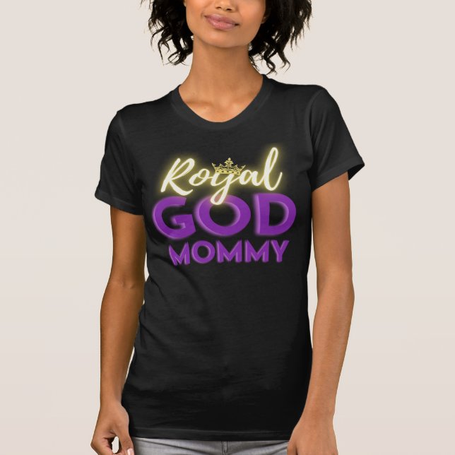 Camiseta Mami de Dios Real| Baby Shower Purple Elegant (Anverso)