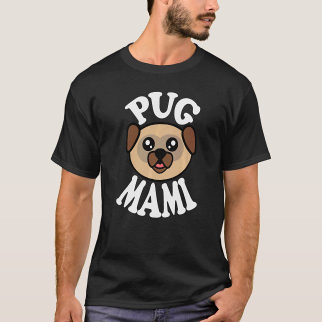 Camiseta Mami de Pug adorable (Anverso)