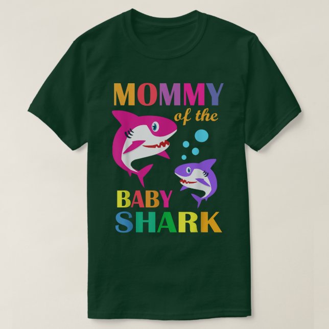 Camiseta Mami Del Bebé Cumpleaños Mami Tiburón (Diseño del anverso)