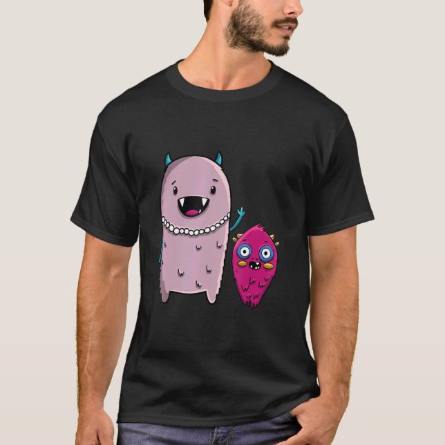 Camiseta Mami Del Pequeño Monstruo Hombres Pequeño Monstruo (Anverso)