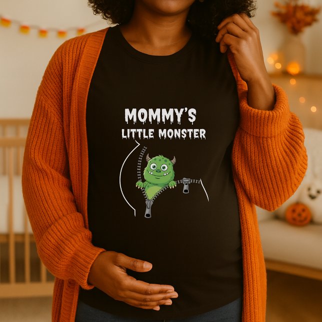 Camiseta Mami graciosa Pequeña Monstruo Peekaboo Embarazada (Subido por el creador)