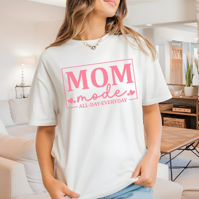 Camiseta Mami Mode All Day Shirt, regalo del Día de la Madr (mom mode shirt, mom mode all day everyday, mama t-shirt, pink mom shirt, mothers day gift)