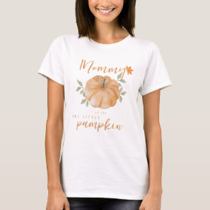 Camiseta Mami Naranja Pequeña Calabaza Cae Baby Shower