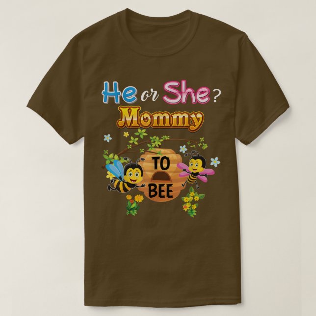 Camiseta Mami O Ella Para Ser Mujer Revelan Madre Bebé (Diseño del anverso)