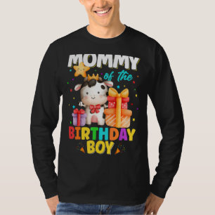 Camiseta Mami Of Birthday Boy Cow Farm Animals Family