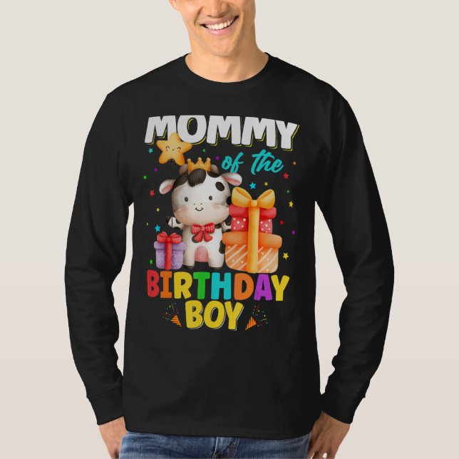 Camiseta Mami Of Birthday Boy Cow Farm Animals Family (Anverso)
