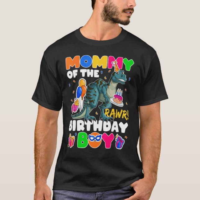 Camiseta Mami Of Birthday Boy Dinosaur (Anverso)