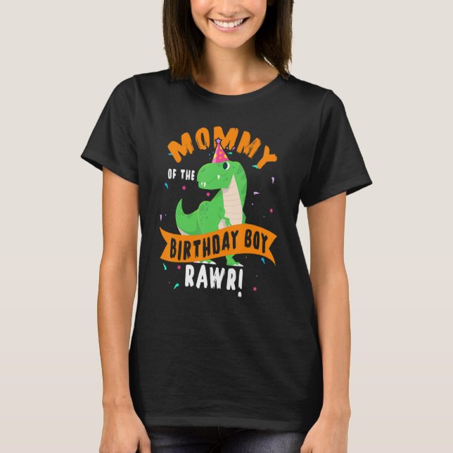 Camiseta Mami Of Birthday Boy Dinosaur Divertido (Anverso)
