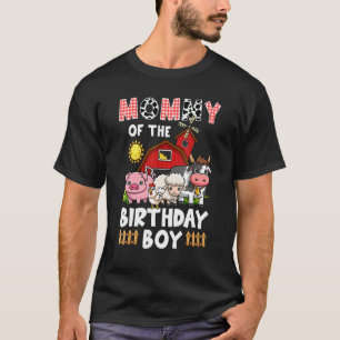Camiseta Mami Of Birthday Boy Farming Barnyard Birthda