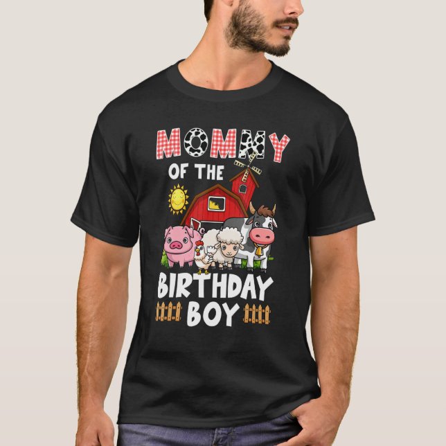 Camiseta Mami Of Birthday Boy Farming Barnyard Birthda (Anverso)