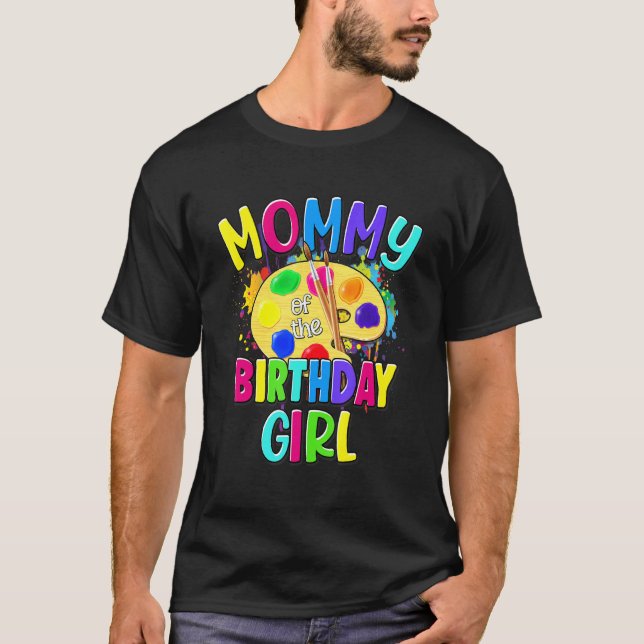 Camiseta Mami Of Birthday Chica Artista Paint Splatter T (Anverso)