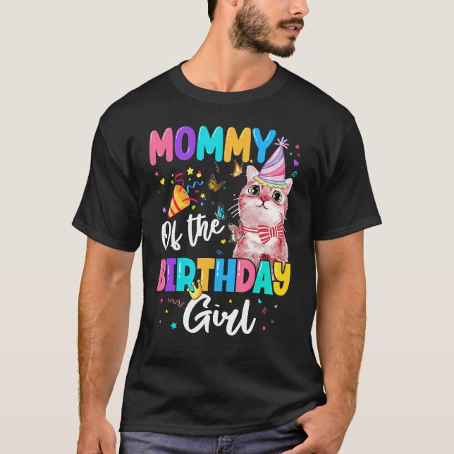 Camiseta Mami Of Birthday Chica Cat Kitten Familia Temática (Anverso)