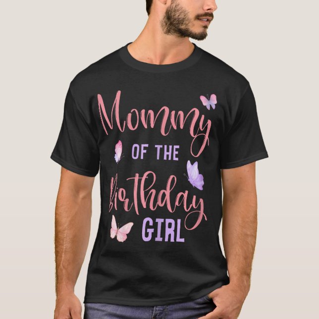 Camiseta Mami Of Birthday Chica Mariposa Fiesta Matchin (Anverso)