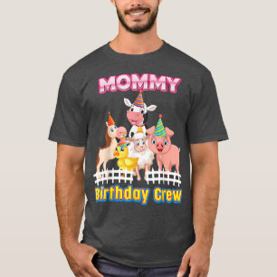Camiseta Mami Of Birthday Crew Farmer Farm Animals Mat