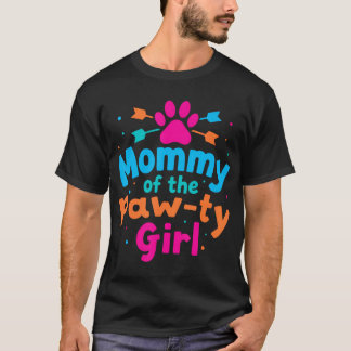 Camiseta Mami Of Birthday Dog Paw Familia Fiesta Chica