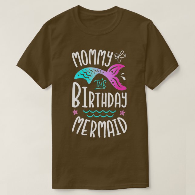 Camiseta Mami Of Birthday Mermaid Gifts Mujeres Familia M (Diseño del anverso)