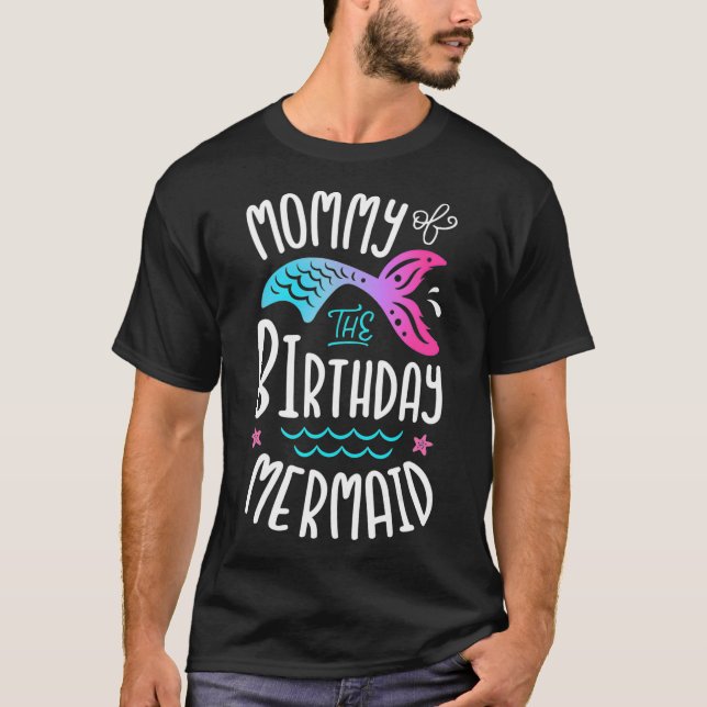 Camiseta Mami Of Birthday Mermaid Gifts Mujeres Familia M (Anverso)