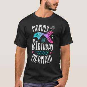 Camiseta Mami Of Birthday Mermaid Mujeres Matchin Familia