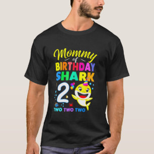 Camiseta Mami Of Birthday Shark 2do Matching Oufit Fiesta F