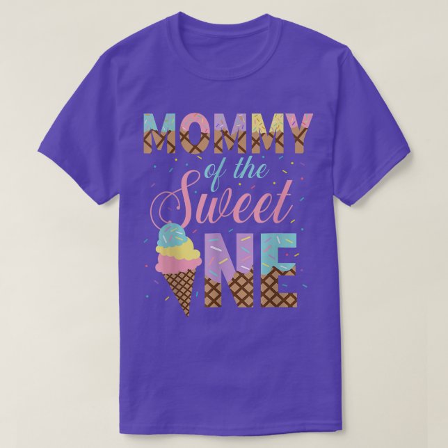 Camiseta Mami Of Sweet One Ice Cream Primer Nacimiento (Diseño del anverso)