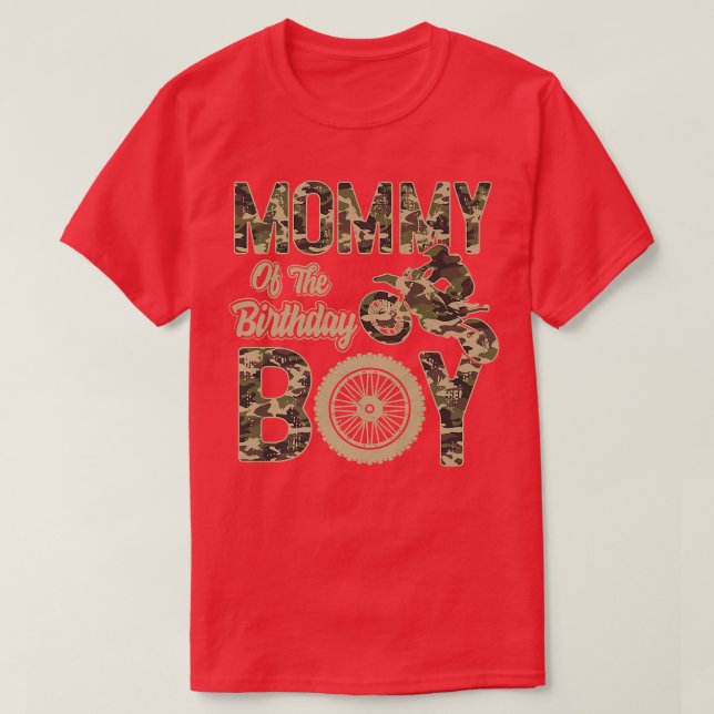Camiseta Mami of the Birthday Boy Dirt Bike 4th B-day Part (Diseño del anverso)