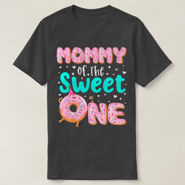 Camiseta Mami Of The Sweet One First Birthday Donut Tema Fa (Diseño del anverso)