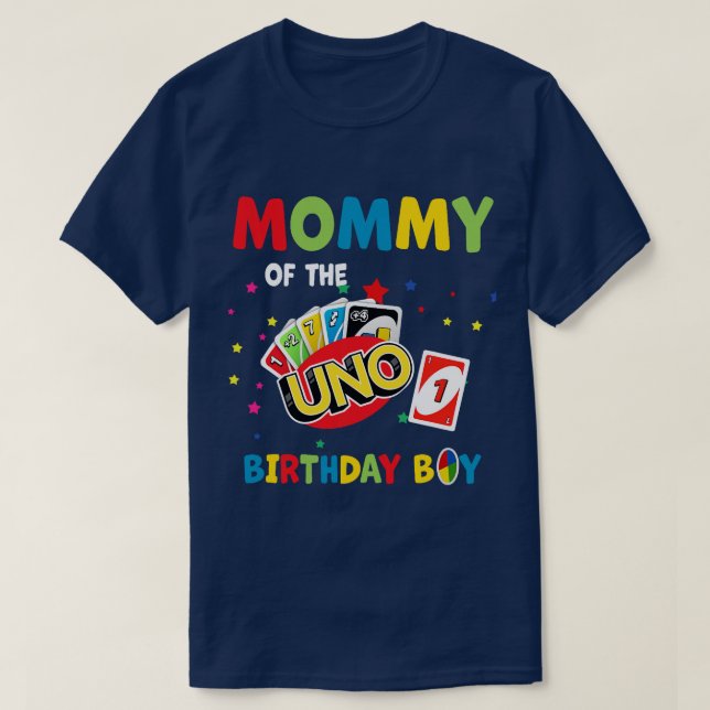 Camiseta Mami Of The Uno Birthday Boy Uno Birthday Boy gi (Diseño del anverso)