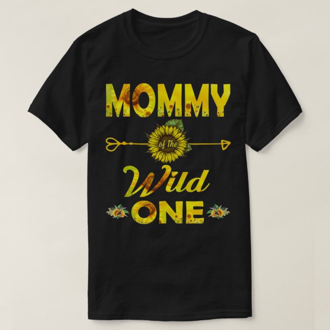 Camiseta Mami Of The Wild One1St Birthday Sunflower Set (Diseño del anverso)