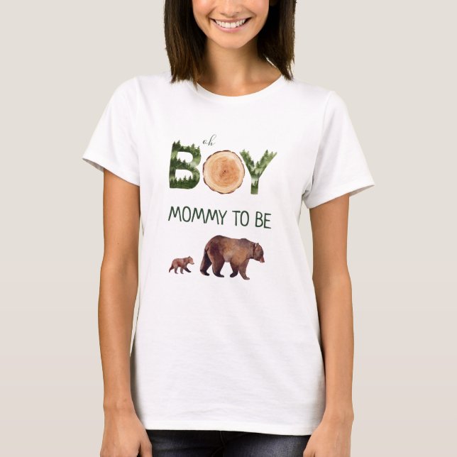 Camiseta Mami Para Ser Muchacho Lleva Baby Shower (Anverso)