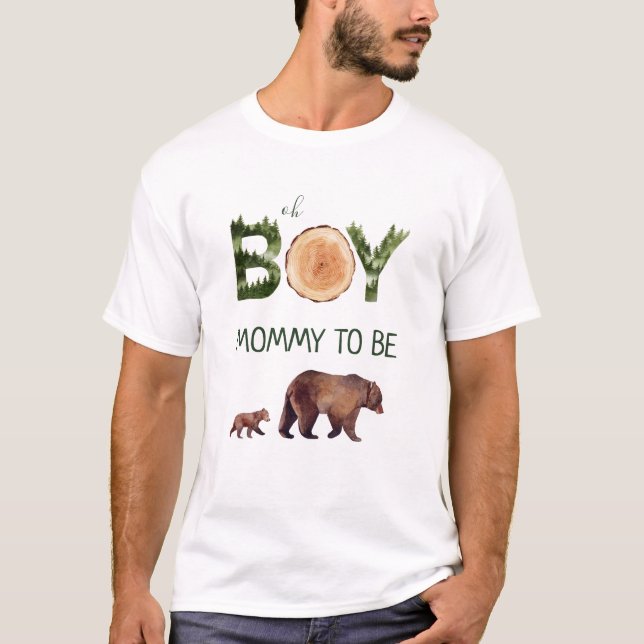 Camiseta Mami Para Ser Muchacho Lleva Baby Shower (Anverso)