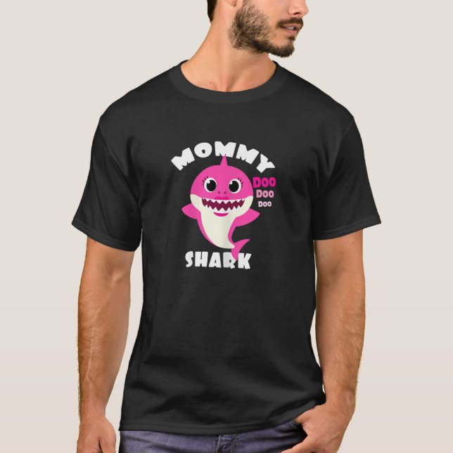 Camiseta Mami Tiburón Regalo Cute Baby Shark Diseño Familia (Anverso)