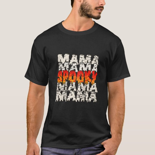 Camiseta Mami Witch Mami Halloween Groovy Raglan Base (Anverso)