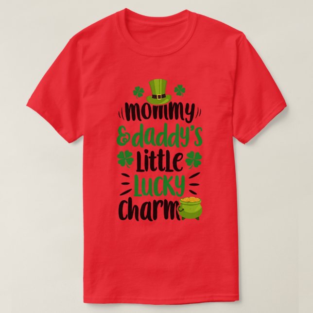 Camiseta Mami y Daddys Pequeño Encanto Afortunado St Patric (Diseño del anverso)
