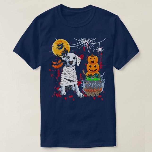 Camiseta Mamita Dalmatia Perro Halloween Perro Calabazas de (Diseño del anverso)