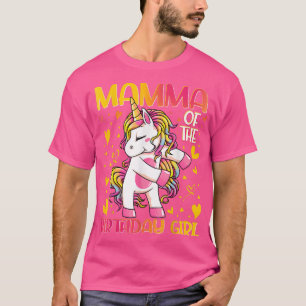 Camiseta Mamma of the Birthday Girl Flossing Unicorn Mom Mo