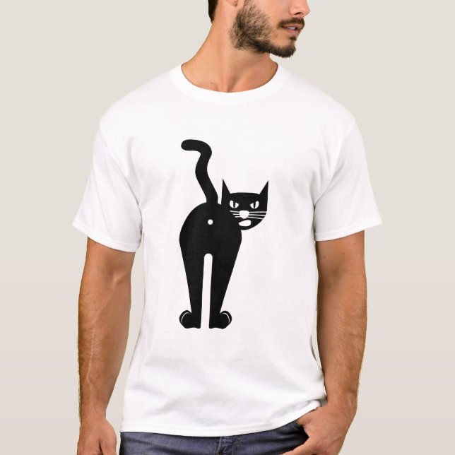 Camiseta Mammal silhouette de gato animal (Anverso)