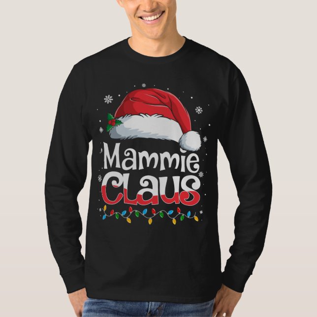 Camiseta Mammie Claus Santa Hat Navidades de la familia P (Anverso)