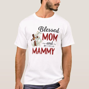 Camiseta Mammy Bendito Para Mujeres Decoración Flor Mammy