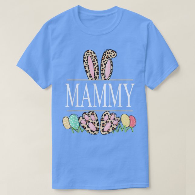 Camiseta mammy Bunny Leopard Grandma Easter Day Rabbit Eggs (Diseño del anverso)
