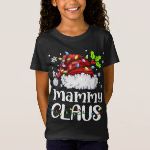 Camiseta Mammy Claus Santa Hat Navidades familia navideña l